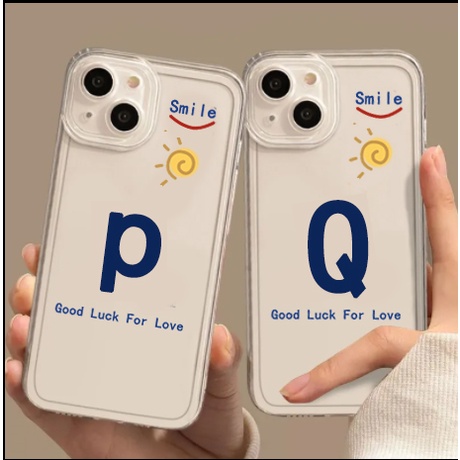 เคสโทรศัพท์มือถือ แบบใส พิมพ์ลายตัวอักษร M N O P Q R S T U V W X Y Z สําหรับ Iphone 15 Pro Max Xs 6 