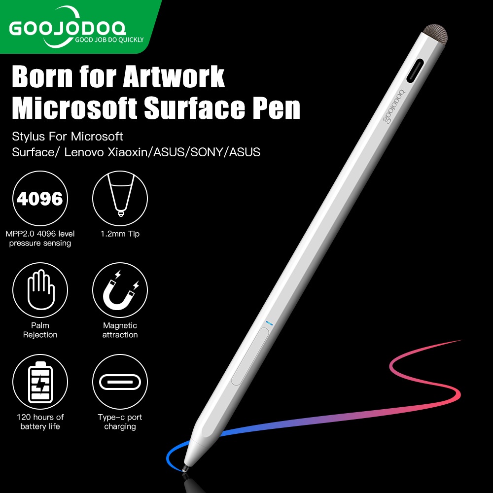 GOOJODOQ ปากกาสไตลัสการปฏิเสธปาล์มสำหรับ Microsoft Surface Pro 7 6 5 4 3 HP/ASUS/SONY Touch ปากกา