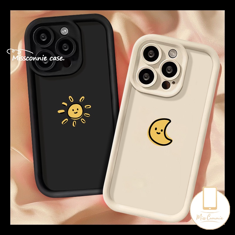 เคสโทรศัพท์มือถือ ลายดวงจันทร์ ดวงอาทิตย์น่ารัก เรียบง่าย สําหรับ Samsung A15 A05 A05S A12 A14 A11 A50 A10s A20s A24 A31 A53 A34 A23 A30s A02s A04s A04E A20 A51 A52 A52s A13 A54 A03s A32 A03 A50s
