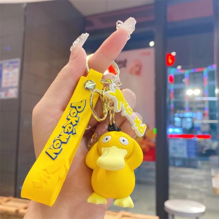 GANTUNGAN พวงกุญแจพวงกุญแจโปเกมอน Pikachu Squirtle Jigglypuff - Psyduck