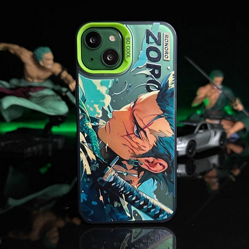 เคส Cartoon OPPO A98 A78 5G Reno 8T 6 7 Pro Reno8T Reno6 Reno7Pro ins Trend New Super cool One Piece Luffy ZORO Colored silver Soft Edge Hard Matte Laser Phone Case CY 01
