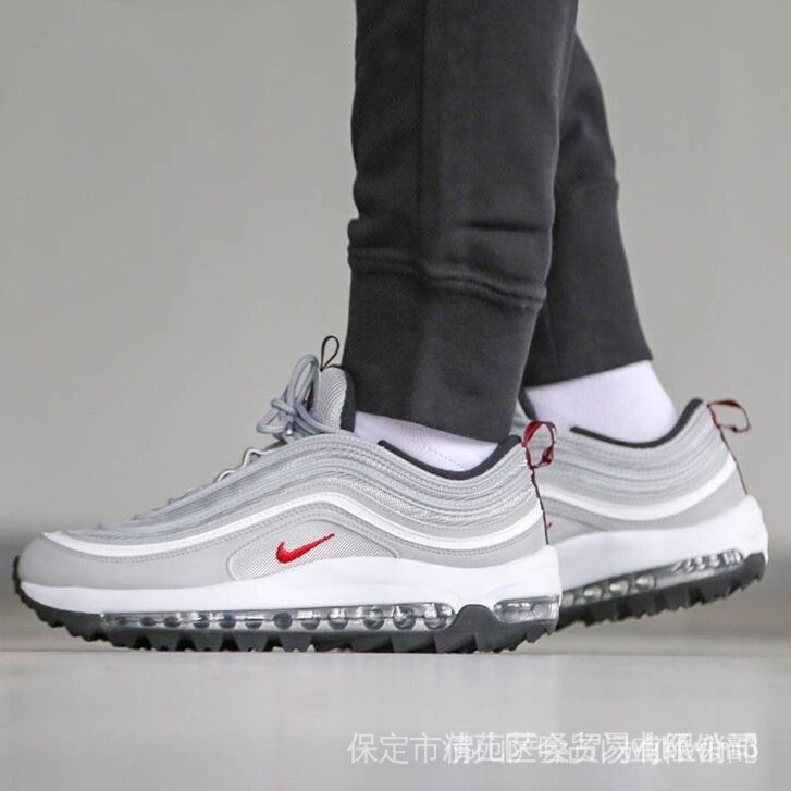 Nike Air Max 97 OG รองเท้าผู้ชาย Nike Silver Bullet Gradient Holy Water รองเท้าผู้หญิงสีขาวทั้งหมด