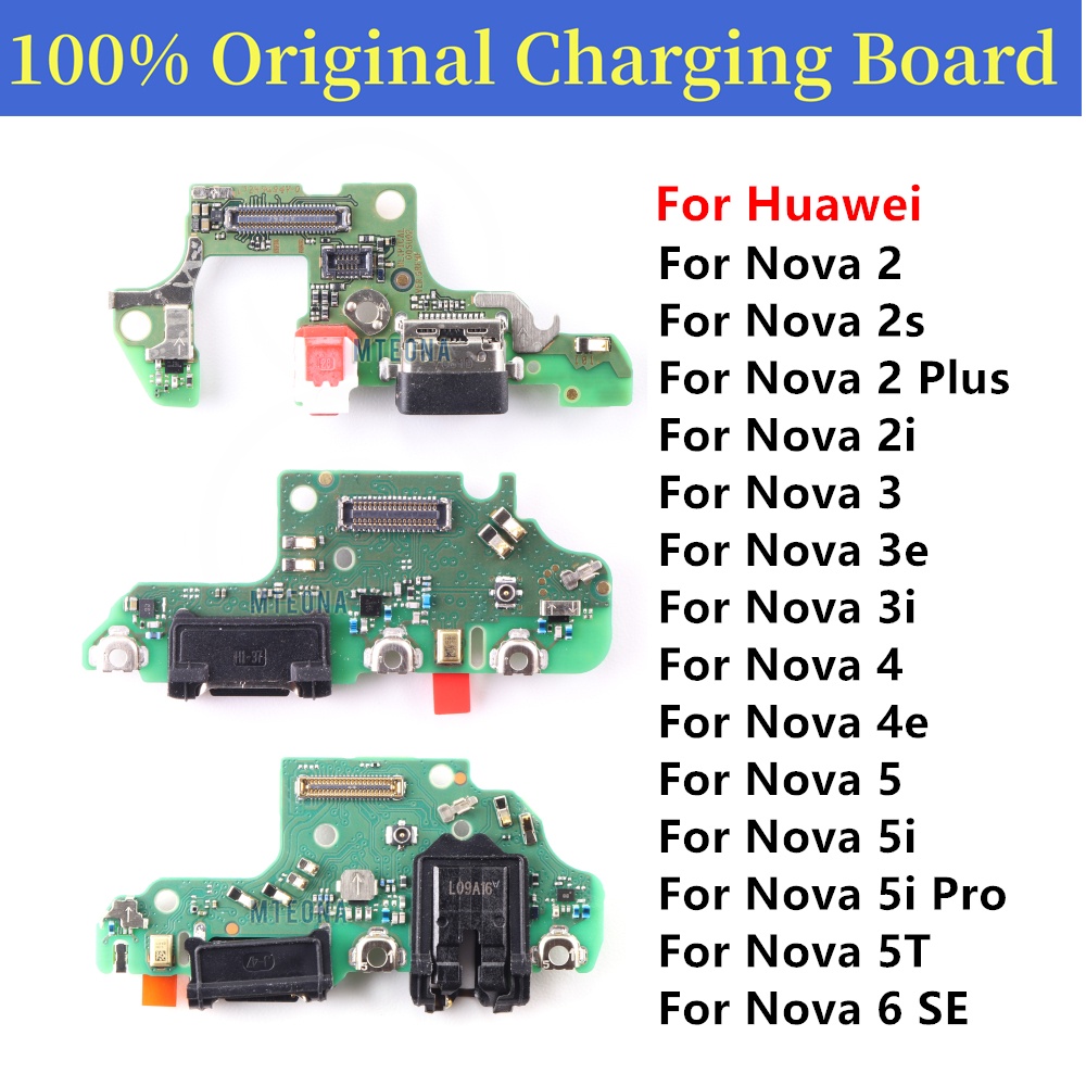 พอร์ตชาร์จ USB ปลั๊กเชื่อมต่อ บอร์ดไมค์ สายเคเบิลอ่อน สําหรับ Huawei Nova 6 SE 5 5i Pro 5T 4e 4 3 3i 3e 2S 2 Plus 2i