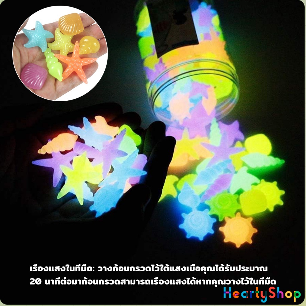 HeartyShop หินเรืองแสง รูปหอยสังข์ ตกแต่งสวน หรือตู้ปลา ขนาดหิน 2-3cm Luminous Stone