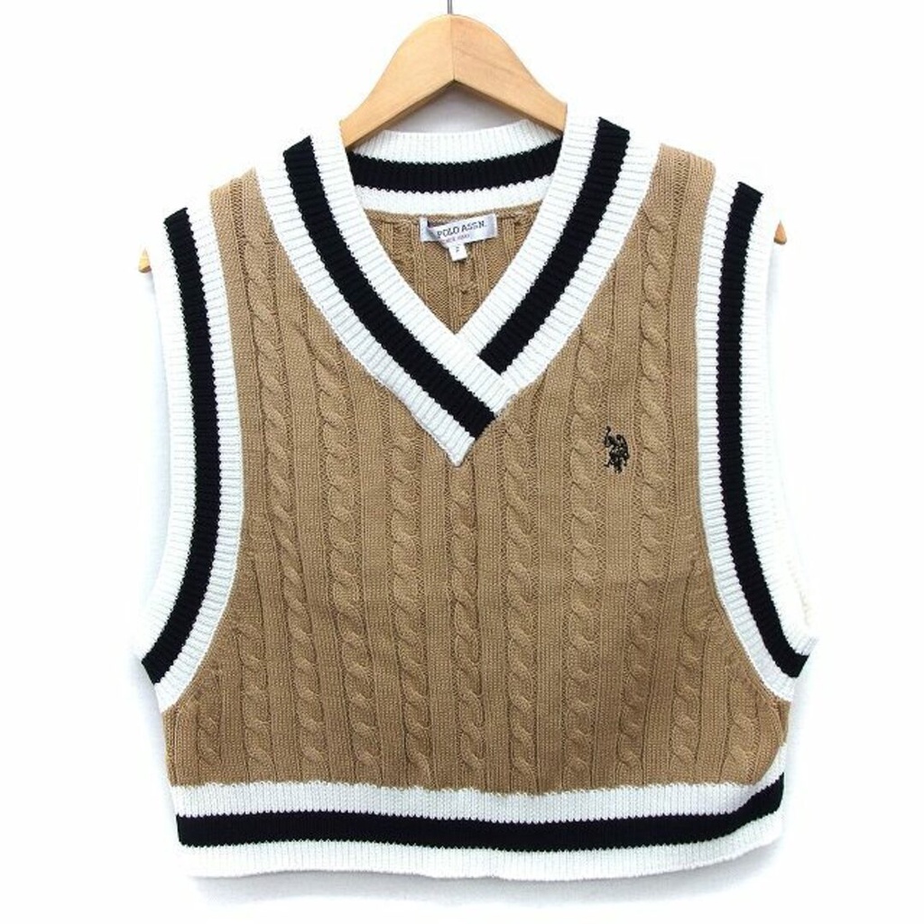 US POLO ASSN U.S. POLO ASSN. Knit vest cable edition Direct from Japan Secondhand