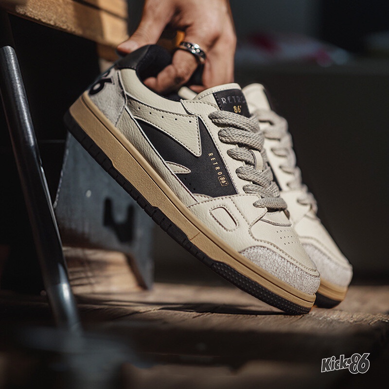 Maden  ใหม่ รองเท้าผ้าใบลําลอง ส้นเตี้ย พื้นหนา พิมพ์ลาย สีขาว เหมาะกับการเล่นกีฬา แฟชั่นฤดูใบไม้ผลิ สไตล์เรโทร สําหรับผู้ชาย 2024 1986S