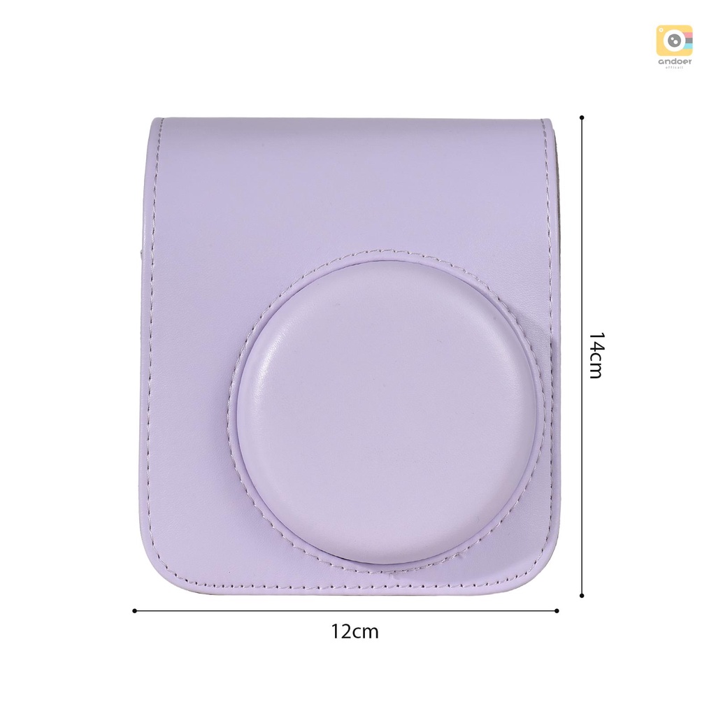 กระเป๋าเคสหนัง PU พร้อมสายคล้องไหล่ ปรับได้ แบบเปลี่ยน สําหรับกล้อง Fujifilm instax mini 12