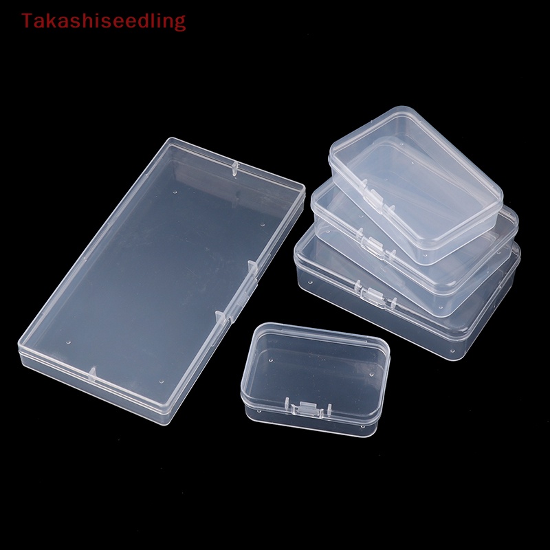 (Takashiseedling) กล่องพลาสติกใส ทรงสี่เหลี่ยมผืนผ้า ขนาดเล็ก กันฝุ่น ทนทาน สําหรับใส่เครื่องประดับ