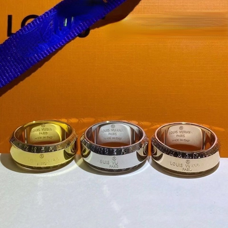 แหวนแกะสลักตัวอักษร titanium สำหรับทั้งผู้ชายและผู้หญิง สไตล์คลาสสิก พร้อมมอบเป็นของขวัญที่เหมาะสมในหลากหลายโอกาส - รูปที่ 3