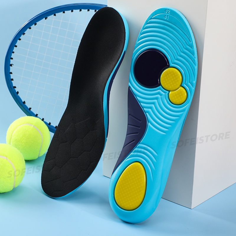 แก้ไขอุ้งเท้าสนับสนุนเจล Insoles บรรเทาอาการปวดสุขภาพ Insoles รองเท้ากีฬาแทรก Insoles 1 คู่ (35-48)