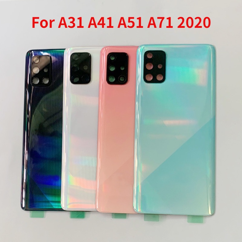 SAMSUNG สําหรับSamsung Galaxy A31 A41 A51 A71 2020 A315 A415 A515 A715 ฝาหลังแบตเตอรี่ด้านหลังประตูเปลี่ยนอะไหล่ซ่อม