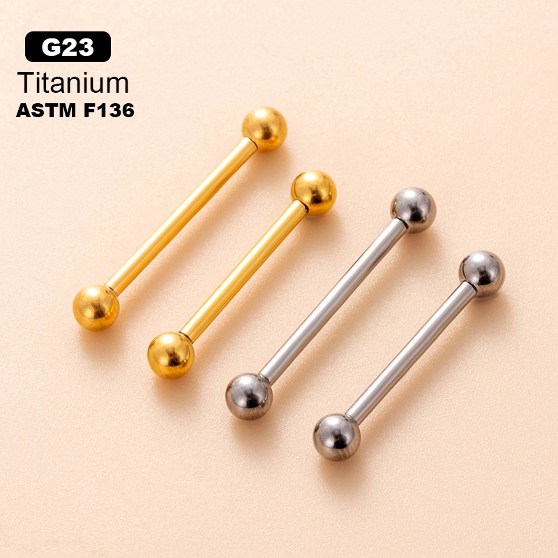 G23 จิวเจาะลิ้นไทเทเนียม 14 เกจ 1 ชิ้น สําหรับทุกเพศ