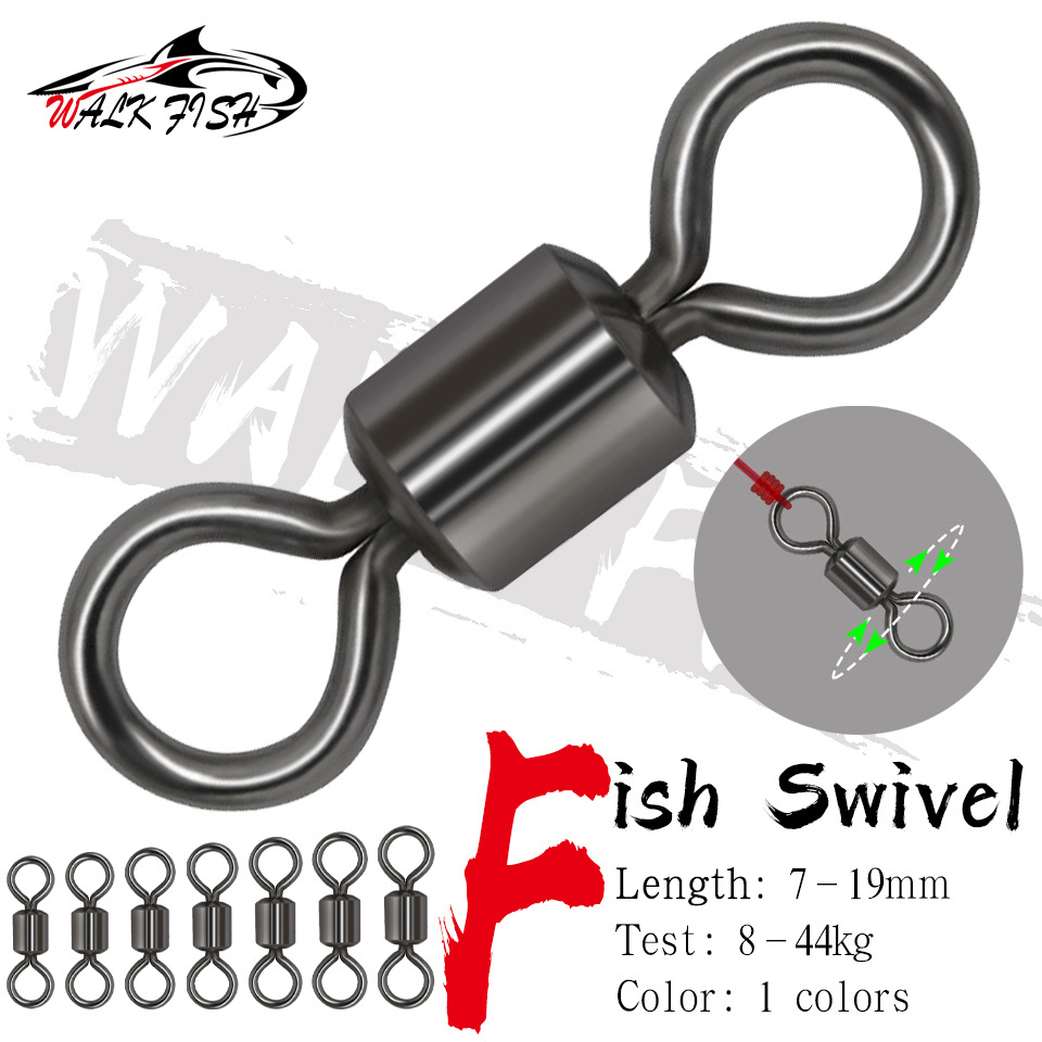 Walk FISH แหวนเชื่อมต่อเกียร์ตกปลา 8 รูป สไตล์อเมริกัน 100 ชิ้น