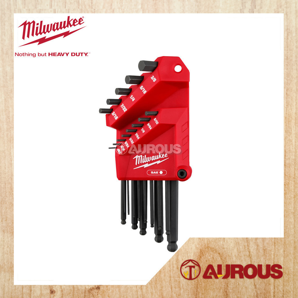 Milwaukee 13 KEY BALL END L-KEY HEX KEY SET 48-22-22-22-22-185 SAE SIZE 050-3/8