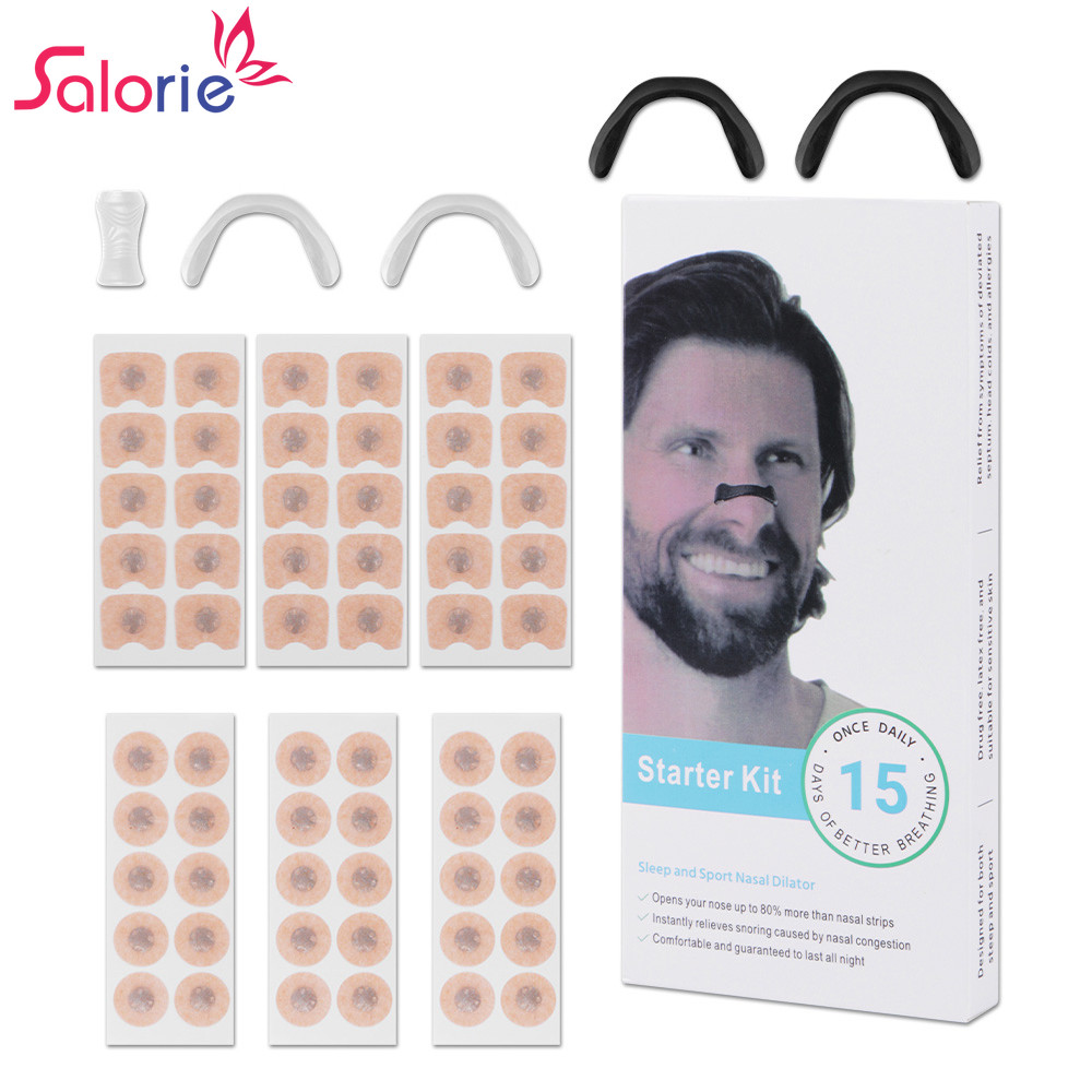 Salorie Nose Breathing Dilators Kit Sleep Intake Breathe แถบจมูกลดการนอนกรนปรับปรุงคุณภาพการนอนหลับ