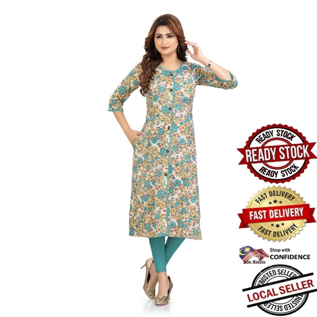 Kurti Indian Women Kurtis Top Saree Sari Punjabi Suit Readymade Kurti UD1944PG