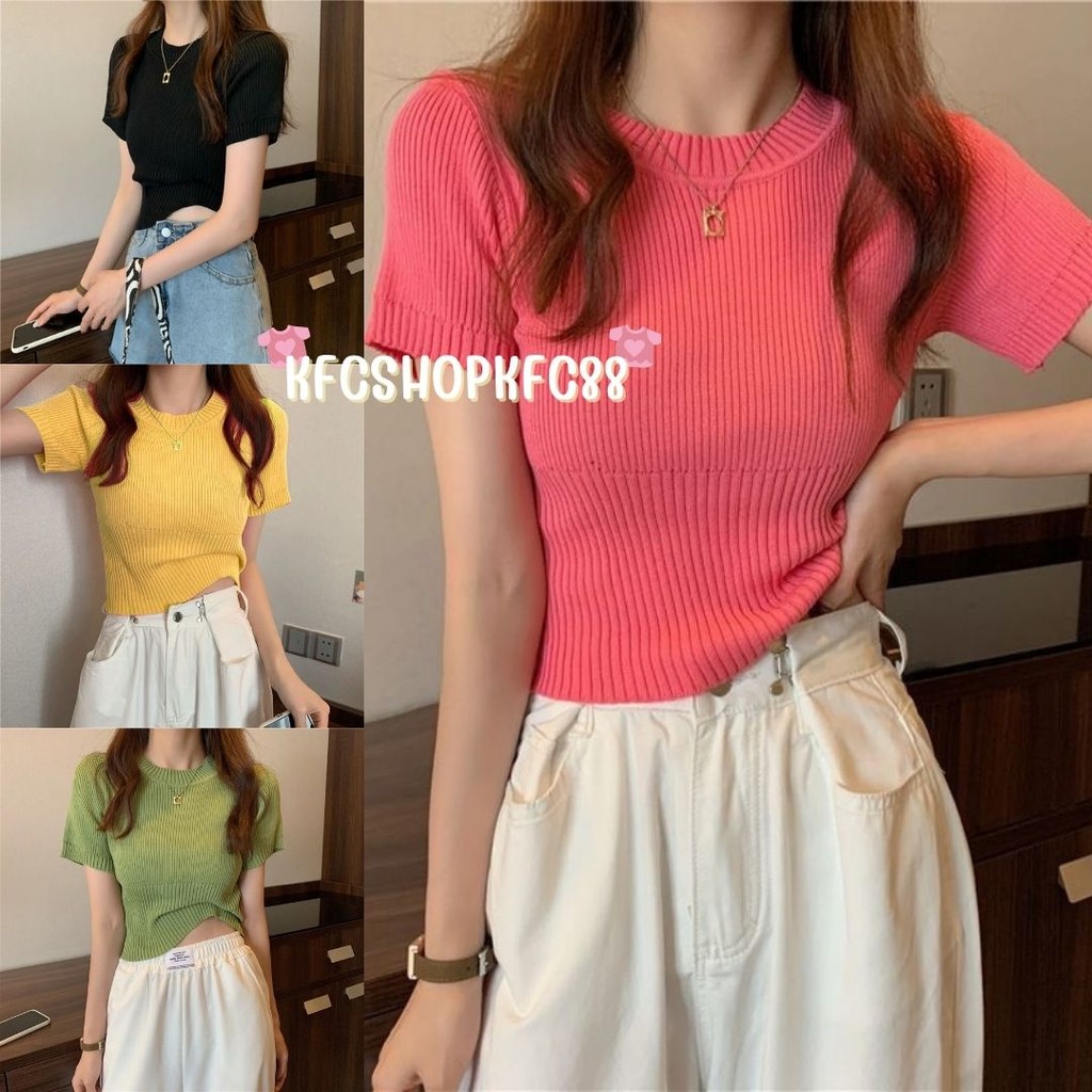 🌟KFC🌟เสื้อไหมพรม คอกลม น่ารัก สวมใส่สบาย สไตล์เกาหลี #AA123