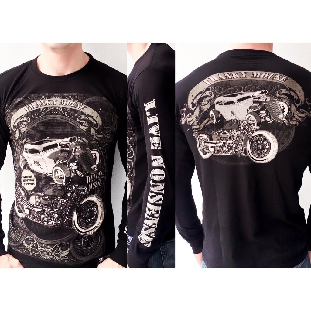เสื้อยืดแขนยาว Biker มอเตอร์ไซค์ ผู้ชาย FM.BL102