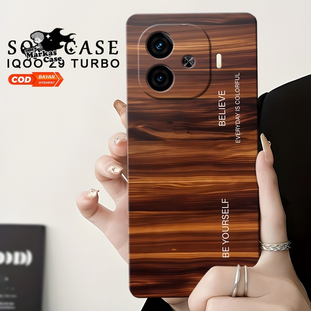 Softcase Procamera/Macaron HP VIVO IQOO Z9/Z9 TURBO WOOD WALLPAPER Motif ซิลิโคน Tpu HP ปลอก Mika HP