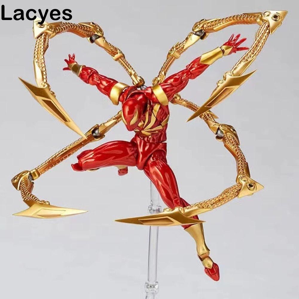 Layes Spider Man อะนิเมะรูป, Golden Alloy สไตล์ Spider Man Action Figure, ตกแต่งบ้านเปลี่ยน Superhero Claws Spider Man ของเล่นเด็กของขวัญ