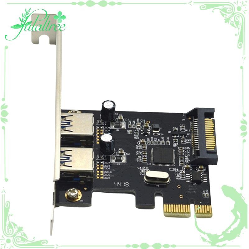 การ์ดขยายfulaltreePCIE PCI-E เป็น 2-Port USB3.0 5Gbps แปลงการ์ด Riser สําหรับ Win7/8/9/10/Linux