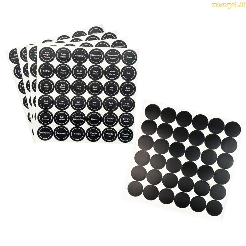 Weroyal 180PCS Spice Jar Labels Preprinted Spice สติกเกอร์ 1 38 รอบป้าย Waterpoof