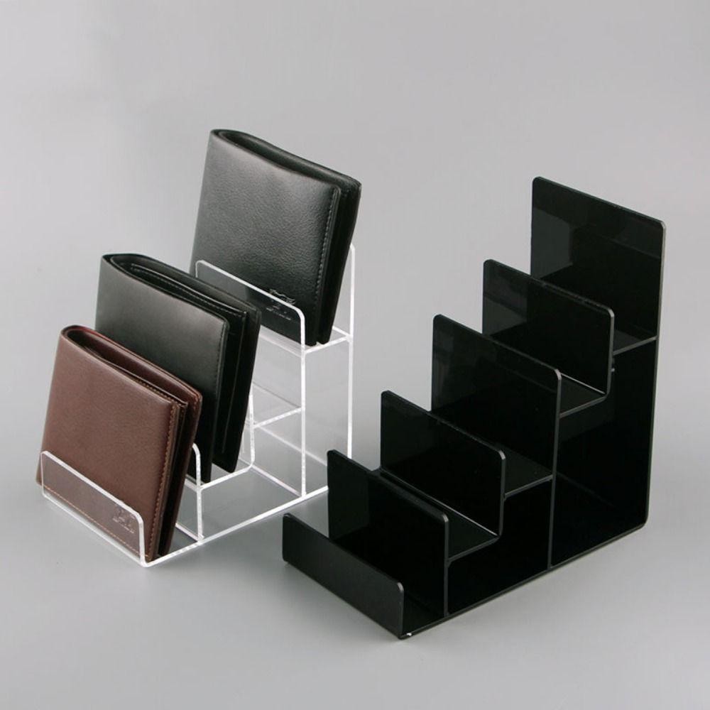 ขาตั้งจอแสดงผลกระเป๋าสตางค์ SOLARLINX, Multilayer Simple Wallet Glasses Storage Rack, Practical Space Saving Black Acrylic Display Stand Desktop ราคา ถูกที่สุด ดีลบีเคเค แกลเลอรีภาพที่ 3