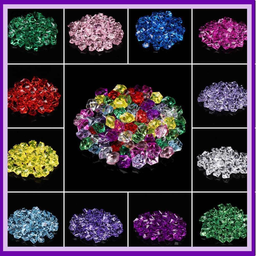 Cossy 50 ชิ้น/ถุงคริสตัลก้อนน้ําแข็ง Confetti Art ถังปลาตกแต่งที่มีสีสัน Aquarium ภูมิทัศน์งานแต่งงานเครื่องประดับ Pebbles