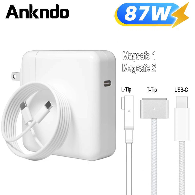 สายชาร์จ สําหรับ Mac (book) Air Pro USB C 87W Mac แล็ปท็อป / สายชาร์จ USB C TypeC เป็น Magaf 1/2 สายเคเบิล 1.8M สําหรับ Mac (book) Pro Air 100W อะแดปเตอร์ชาร์จไฟ A1342 A1344 A1286 A1297