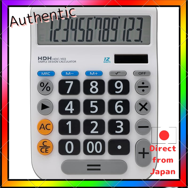Hodogaya Electronic Sales 12-Digit Calculator Simple Desk Type White 85054