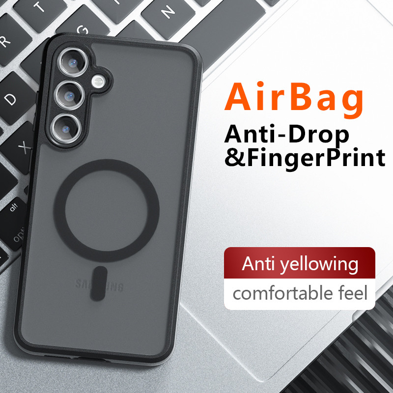 SAMSUNG Luxury Matteแม่เหล็กสําหรับSamsung Galaxy A06 5G S25 FE S24 S23 Plus S22 Ultra S23 FE A36 A26 A56 A16 A06 A55 A35 A25 A15 A14 A24 A34 A54 5Gกันกระแทก