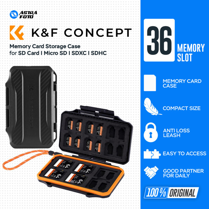 KNF Concept 36 Slot Memory Card Case กันน้ํากันกระแทกกล่องเก็บสําหรับ SD Card Micro SDXC SDHC K & F 