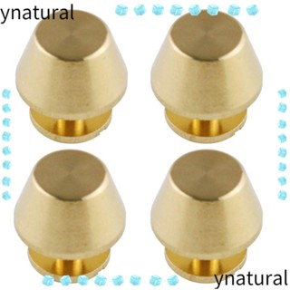 Ynatural หมุดสกรูทองเหลือง หัวแบน สีทอง สําหรับกระเป๋าถือ 10 ชุด
