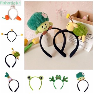 Fishstick1 ที่คาดผม ผ้ากํามะหยี่ขนนิ่ม รูปการ์ตูนกบ สไตล์เกาหลี ของขวัญ สําหรับเด็กผู้หญิง