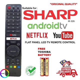 Sharp รีโมตคอนโทรลทีวี แผงแบน สําหรับ Android lc-60le650m lc-60ua6800x 2t-c42gd 2t-50gd 4t-c50al1x 4t-c60al1x 4t-c60ck1x 2t-c32bg1