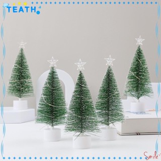 Teath ต้นคริสต์มาสประดิษฐ์ พร้อมไฟ LED ขนาดเล็ก สีสันสดใส สําหรับตกแต่งบ้าน 2 ชิ้น