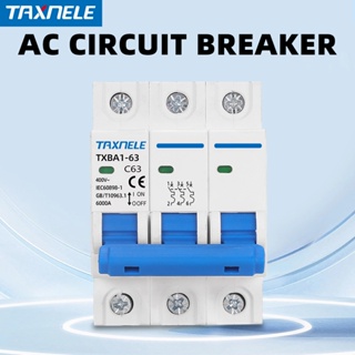 สวิตช์เบรกเกอร์ป้องกันไฟฟ้าเกิน AC MCB 3P 230V 400V 6KA 10A 16A 20A 32A 40A 50A 63A