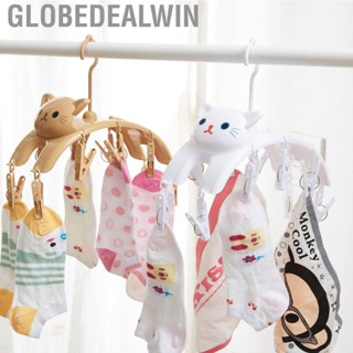 Globedealwin Hanger 10 Clamps PP 360° Rotation Laundry Cloth Drying Rack for Home Balcony