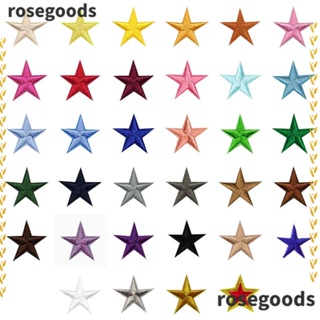 Rosegoods1 แผ่นแพทช์เหล็ก รูปดาว 3 ซม. 34 สี สําหรับตกแต่งงานฝีมือ DIY 102 ชิ้น