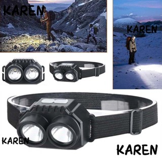 Karen ไฟฉายคาดศีรษะ LED สว่าง สวมใส่ได้ พกพาสะดวก กันน้ํา ชาร์จไฟได้ กลางแจ้ง