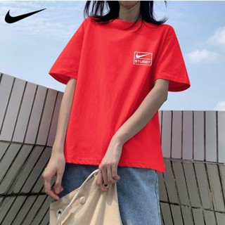 [ขายดี พร้อมส่ง] Nike เสื้อยืดลําลอง ผ้าฝ้าย 100% แขนสั้น คอกลม ระบายอากาศ ใส่สบาย แฟชั่นสําหรับสตรี