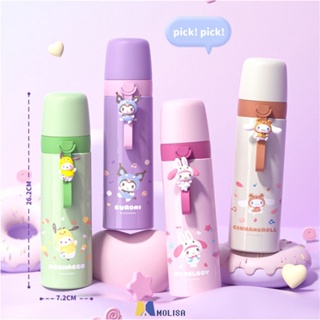 Sanrio สแตนเลส THERMOS ถ้วย Cool Lomi Melody การ์ตูนน่ารักแบบพกพาถ้วยน้ำนักเรียนมูลค่าสูงผู้หญิง MOLISA