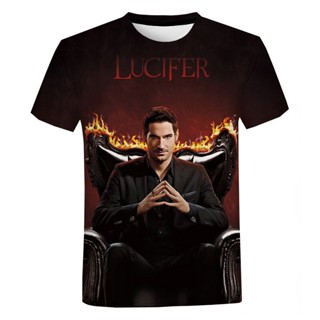 เสื้อยืด พิมพ์ลายทีวี Lucifer สไตล์ฮาราจูกุ 2022