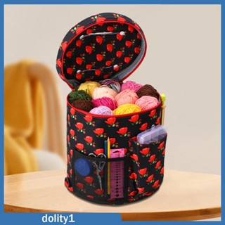 [Dolity1] กระเป๋าถักนิตติ้ง มีซิป พร้อมสายคล้องไหล่ สําหรับเดินทาง