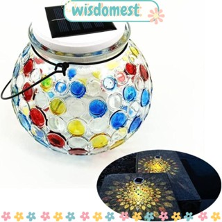 WISDOMEST โคมไฟตั้งโต๊ะ LED พลังงานแสงอาทิตย์ กันน้ํา สีสันสดใส สไตล์เรโทร สําหรับตกแต่งบ้าน งานปาร์ตี้ กลางแจ้ง