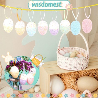 WISDOMEST ไข่อีสเตอร์ 6 ซม. สําหรับแขวนตกแต่งงานปาร์ตี้ 6 ชิ้น