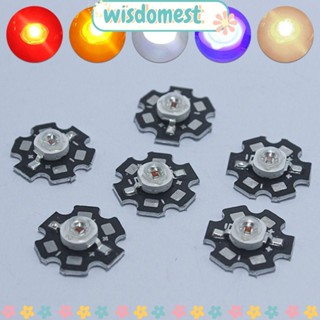 Wisdomest ลูกปัดสเปกตรัม LED พลังงานสูง 1W 3W สีขาว สีฟ้า สีเหลือง 25 ชิ้น