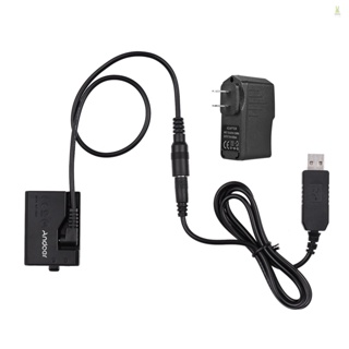 Flt Andoer แบตเตอรี่ดัมมี่ ACK-E10 5V USB DC (แบบเปลี่ยน สําหรับ LP-E10) พร้อมอะแดปเตอร์พาวเวอร์ สําหรับ Canon EOS Rebel T3 T5 T6 T7 T100 Kiss X50 Kiss X70 1100D 1200D 1300D