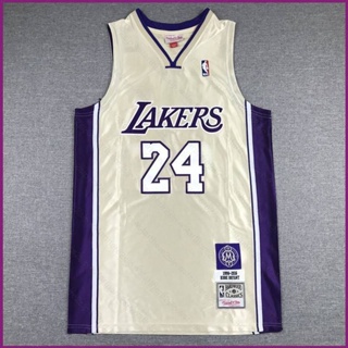 เสื้อกีฬาแขนกุด ลาย NP2 NBA Jersey Los Angeles Lakers No.24 KOBE สีทอง ม่วง พลัสไซซ์