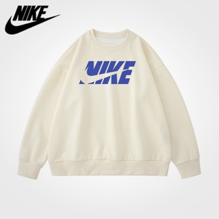 [ขายดี พร้อมส่ง] Nike เสื้อกันหนาวแขนยาว คอกลม พิมพ์ลายโลโก้ตัวอักษร ของแท้ 100% แฟชั่นสําหรับผู้หญิง